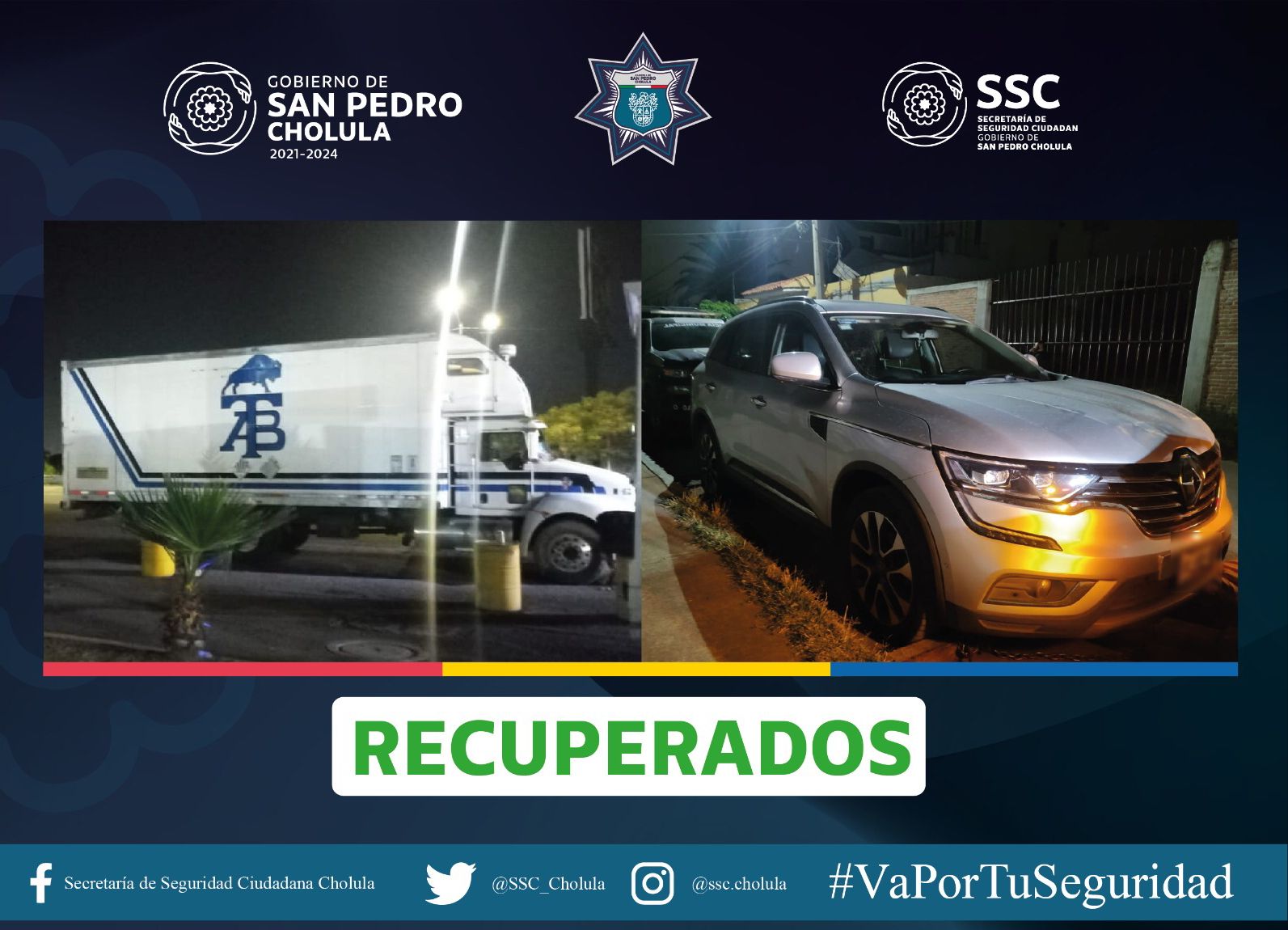 Recuperan camión robado en Cuautlancingo