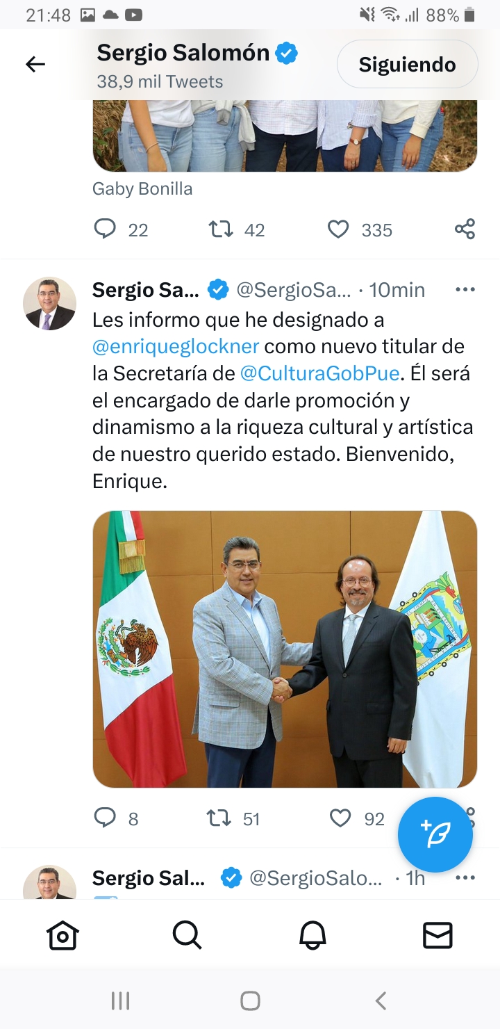 Sergio Salomón Céspedes designó a Enrique Glockner como secretario de Cultura
