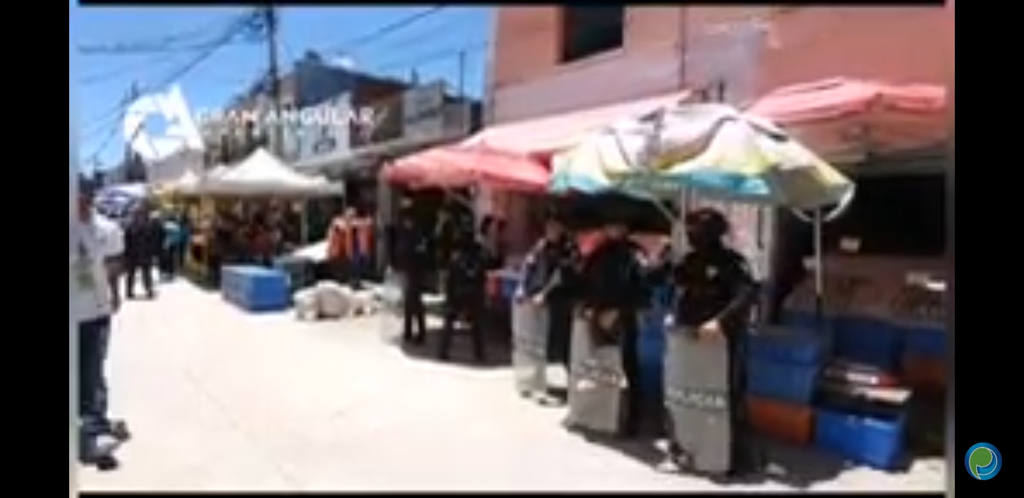 Video desde Puebla: Granaderos montan operativo en la 16 de septiembre
