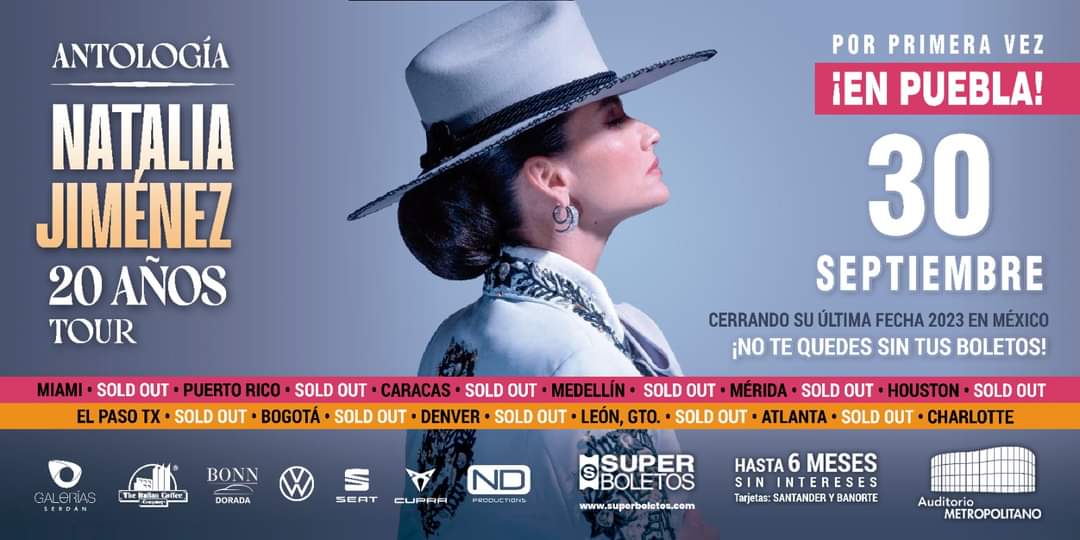 Gran expectación ha causado el concierto “Antología 20 Años Tour” de Natalia Jiménez en Puebla