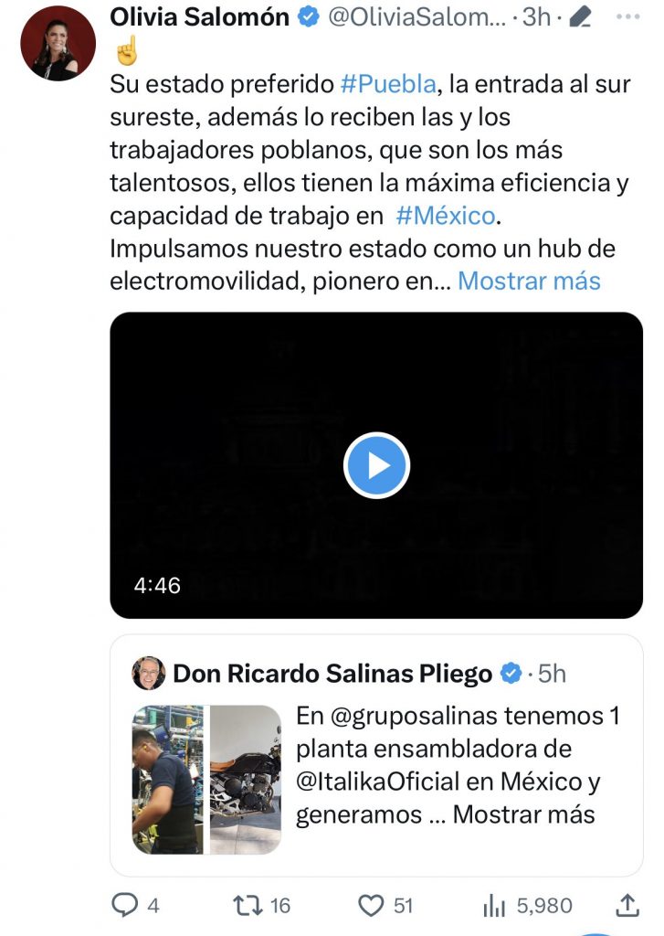 Proponen a Puebla para instalar nueva planta Italika 