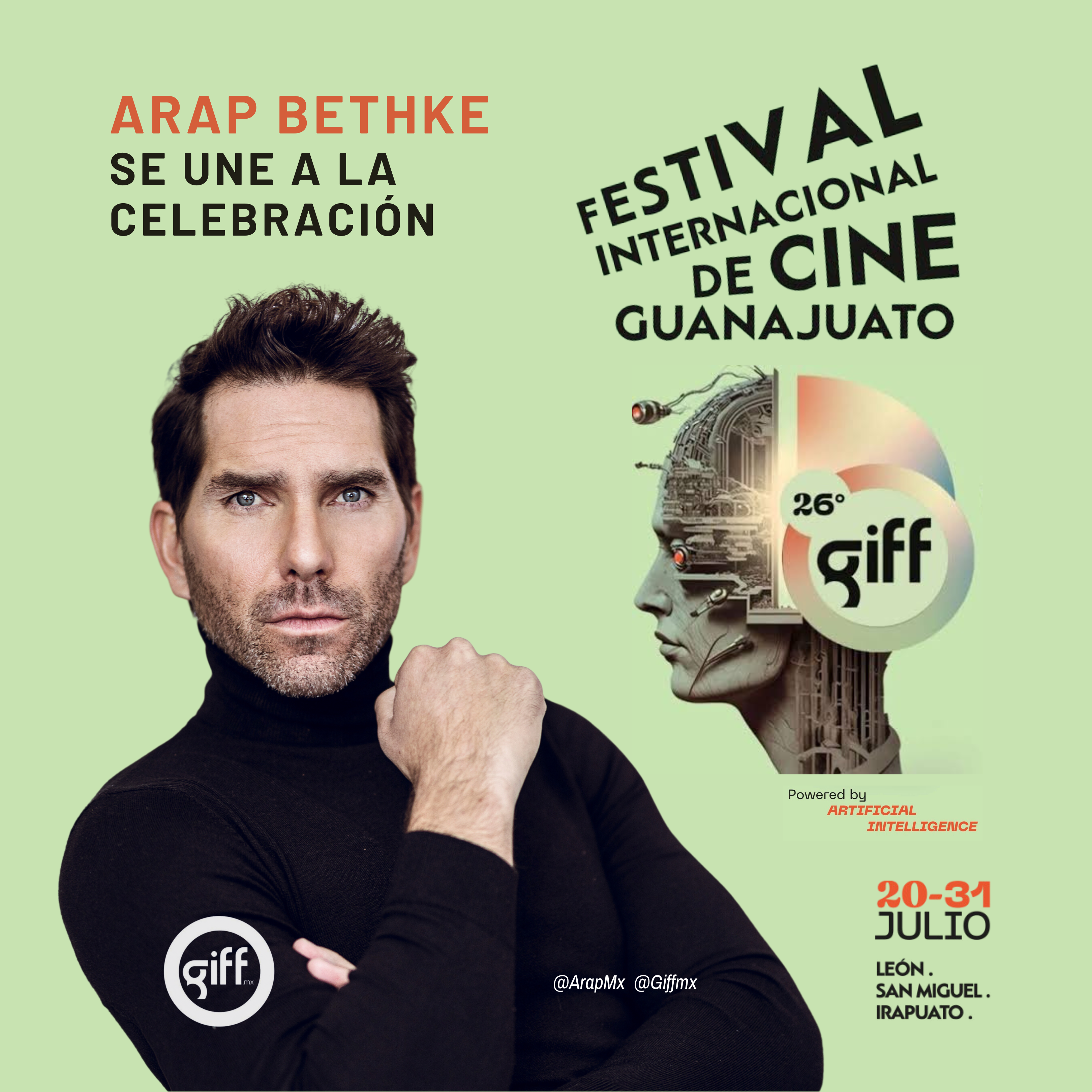 Arap Bethke atraído por el Festival de Cine de Guanajuato