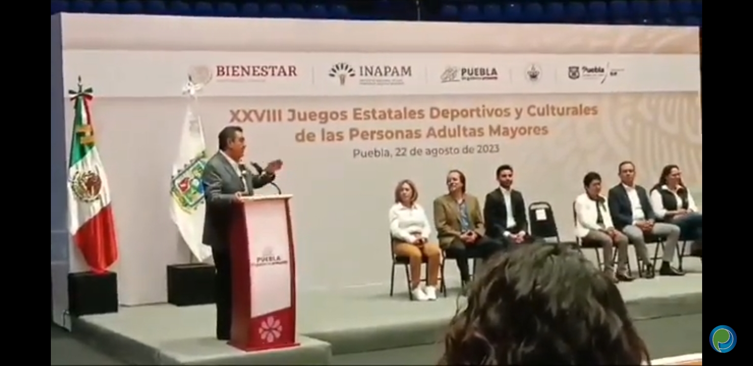 Video desde Puebla: Sergio Salomón y Lilia Cedillo inauguran los Juegos Estatales Deportivos y Culturales de las Personas Mayores