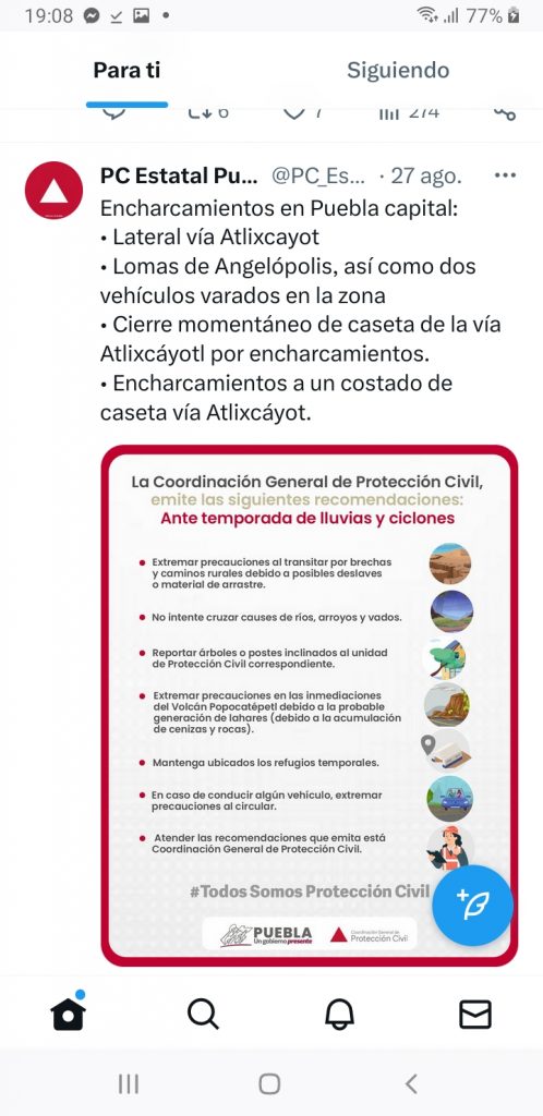 Autos varados y encharcamientos, saldo de la tromba de este domingo: PC estatal