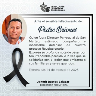 Violencia política en Ecuador: asesinaron al dirigente Pedro Briones