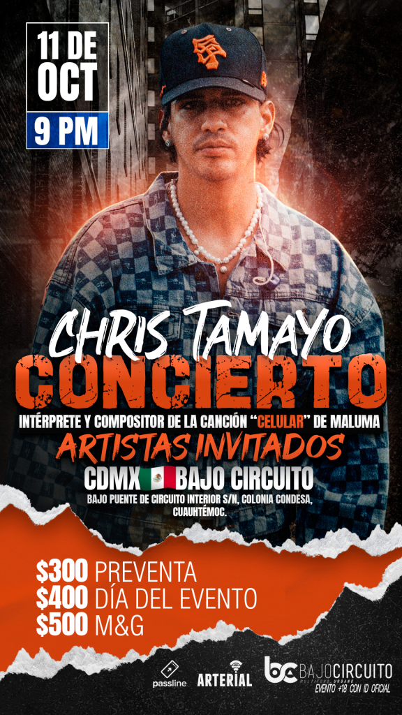 Chris Tamayo ofrecerá un gran concierto en la Ciudad de México