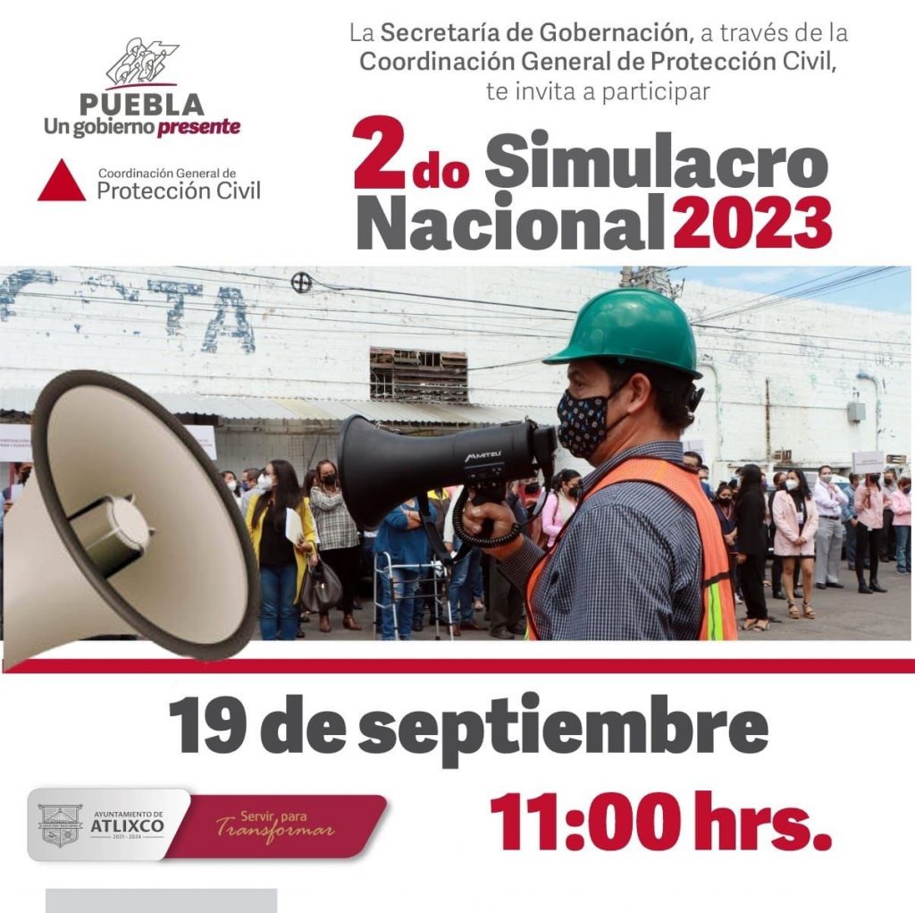 Desde Atlixco: ¡Participa en el simulacro nacional 2023!