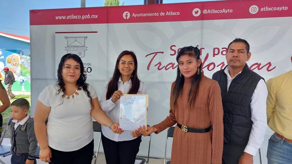 Desde Atlixco: Ariadna Ayala entrega más infraestructura educativa en San Félix Hidalgo