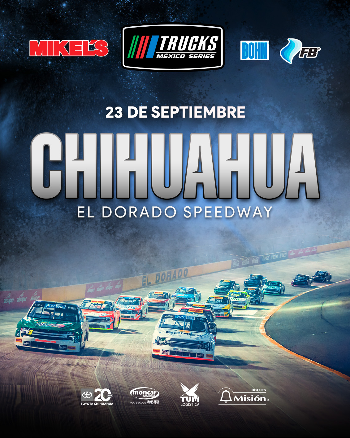 La noche chihuahuense, el escenario para la 10ma batalla de Trucks México Series 2023