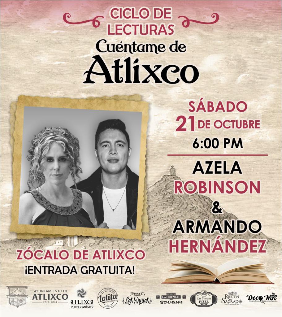 Azela Robinson y Armando Hernández, este sábado en el programa “Cuéntame de Atlixco”