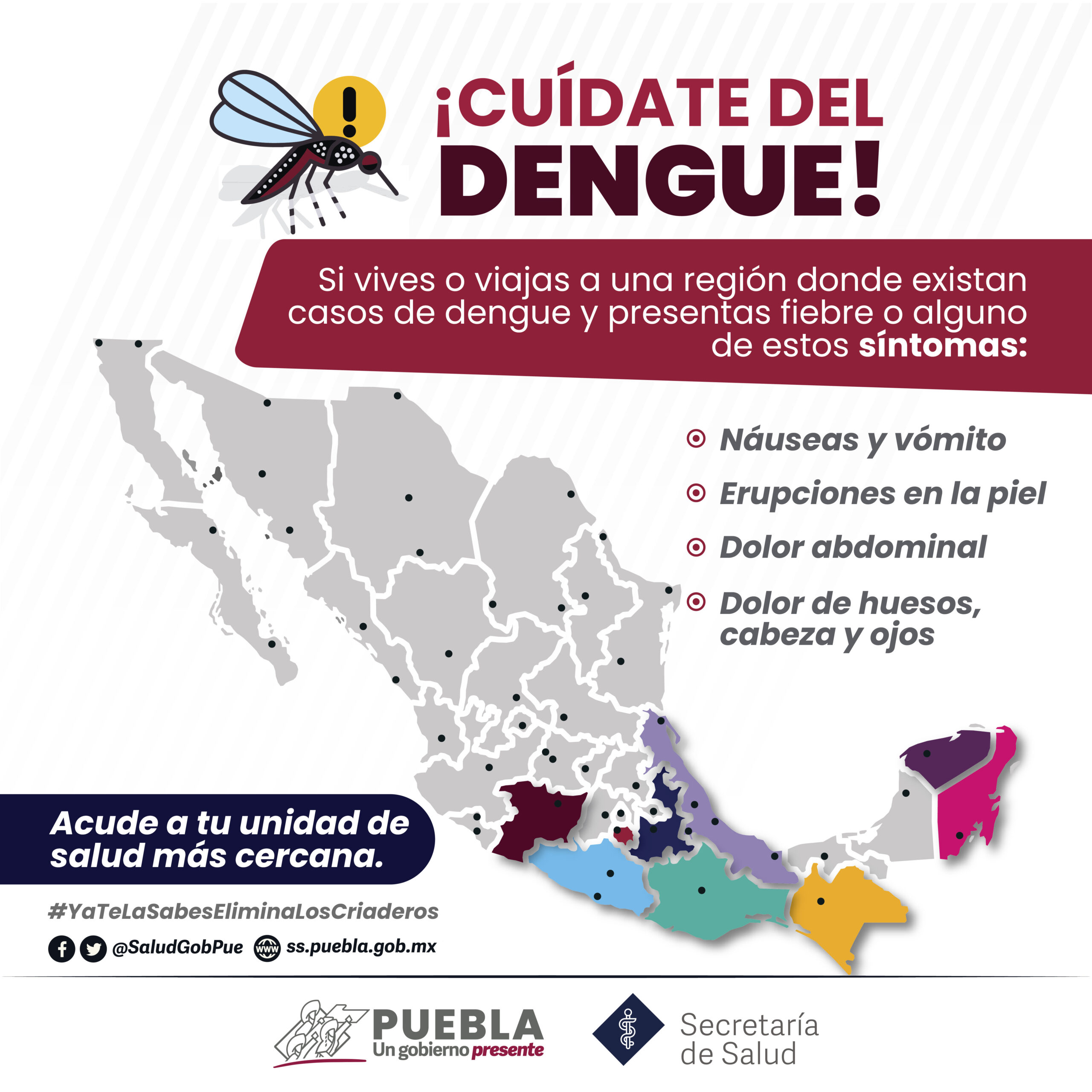 103 municipios con dengue en Puebla
