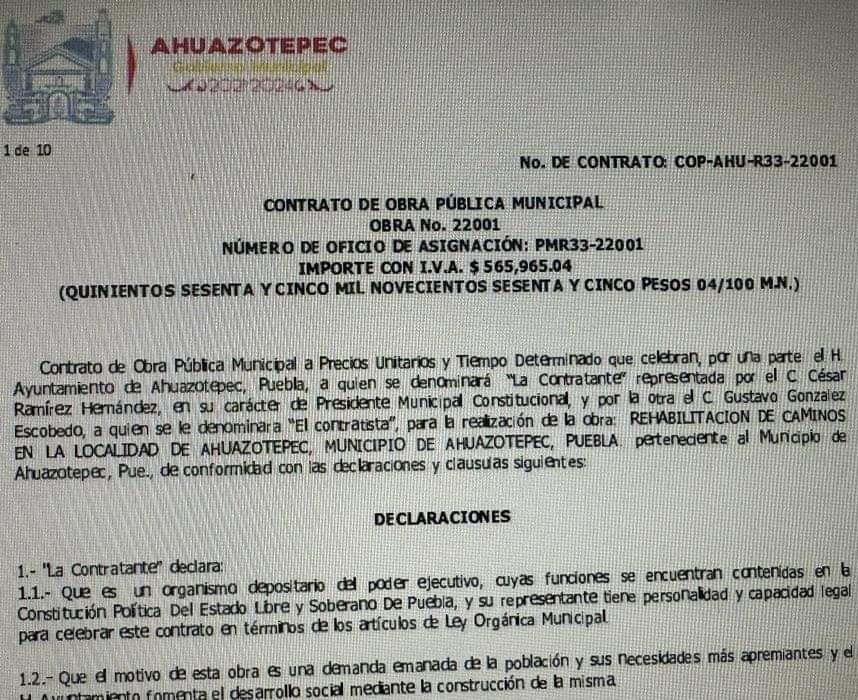 En Ahuazotepec, el presidente municipal tiró casi 3 millones de pesos en obras con retraso y hechas lodo