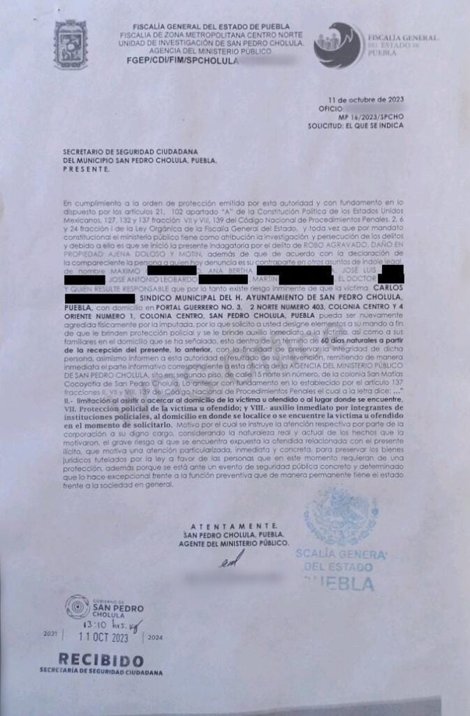 Secretaría de Seguridad Ciudadana de San Pedro Cholula explica dos detenciones