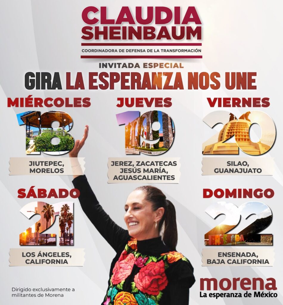 Claudia Sheinbaum sigue giras por todo el país