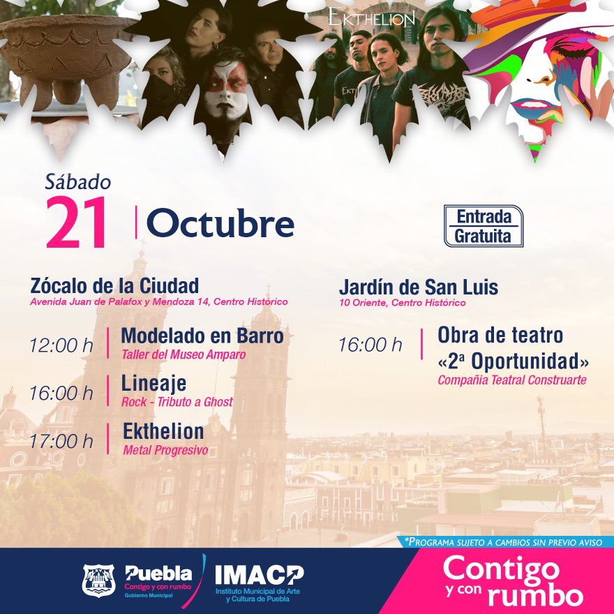 Arte y cultura este fin de semana en Puebla capital