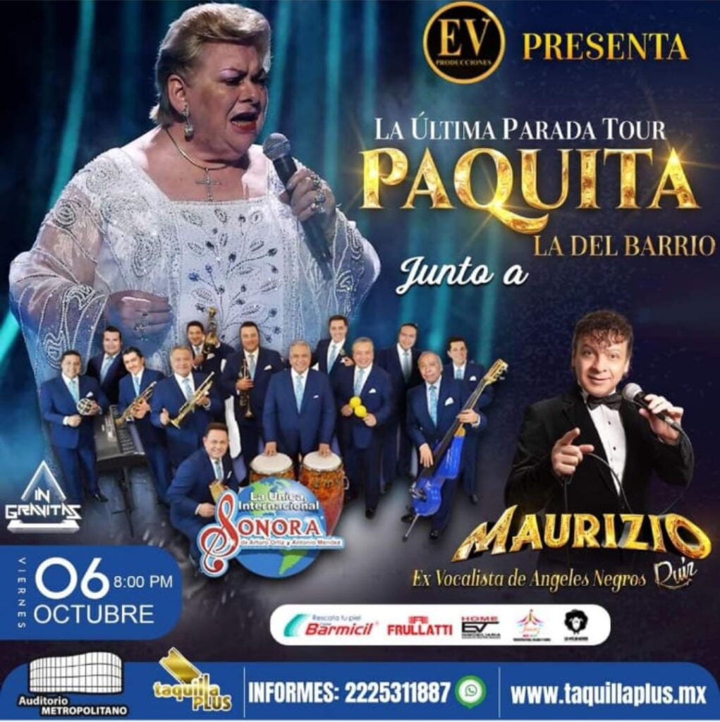 Paquita la del Barrio y la Única Internacional Sonora Santanera llegan a Puebla con “Última Parada Tour”