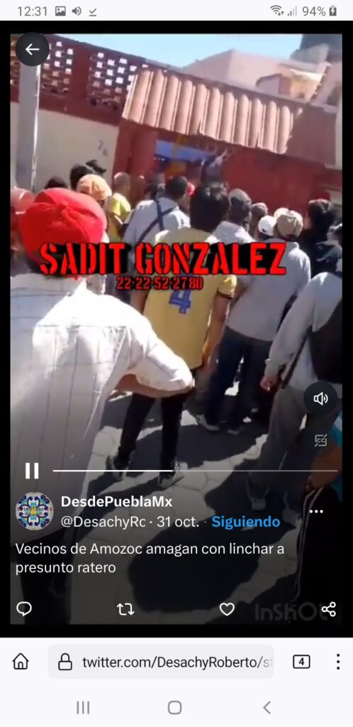 Amagan con linchar a presunto ladrón en Casa Blanca, Amozoc