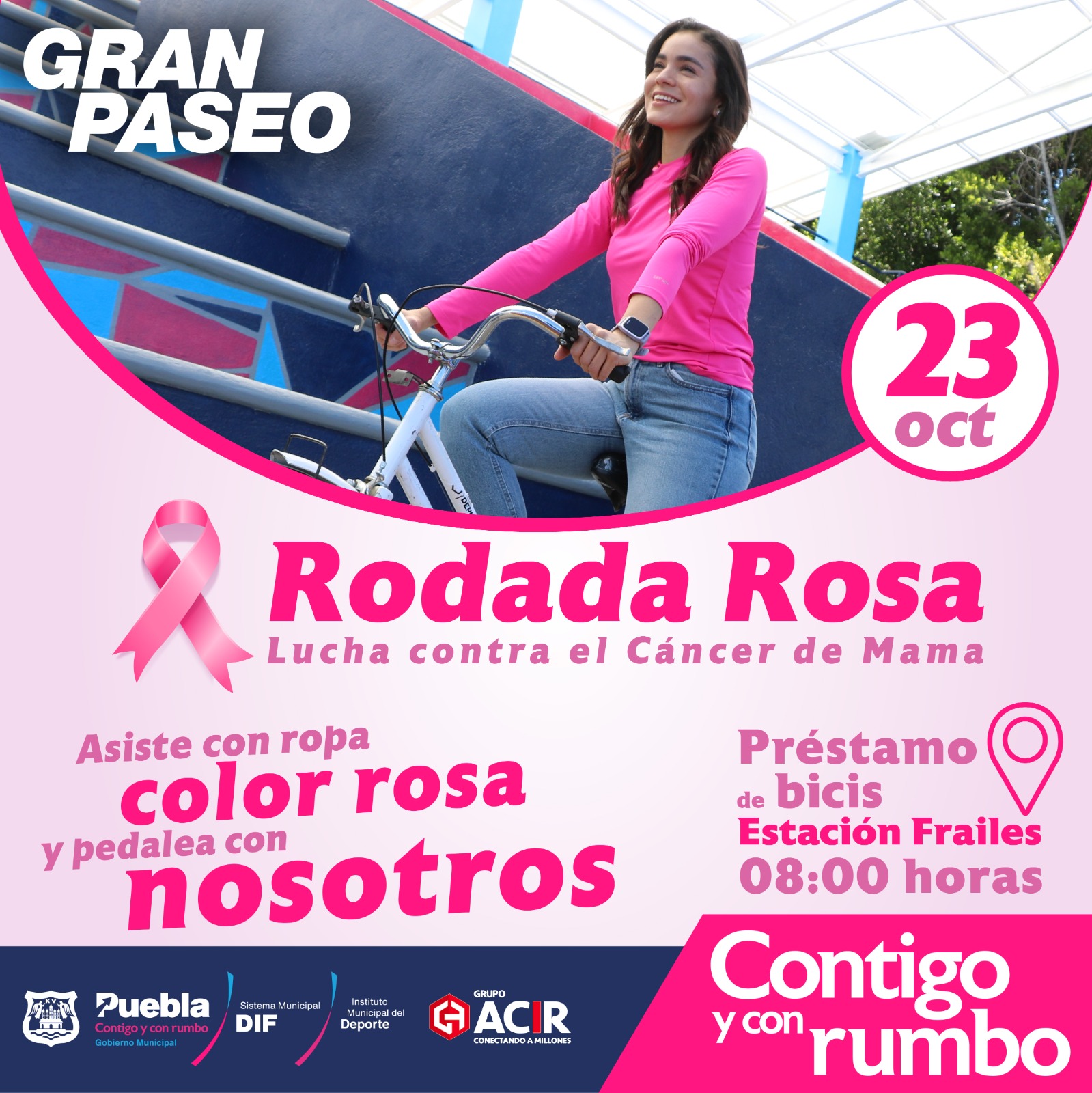 SMDIF Puebla invita este domingo a vivir un día rosa