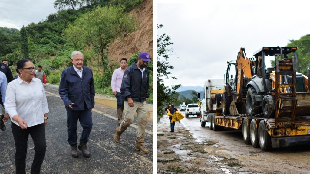 AMLO permanece en Guerrero: Reabren Autopista del Sol tras huracán Otis y cierran aeropuerto de Acapulco