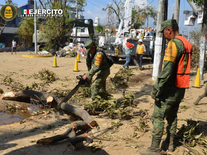 Sedena y Guardia Nacional concluyen limpieza en avenidas de Acapulco
