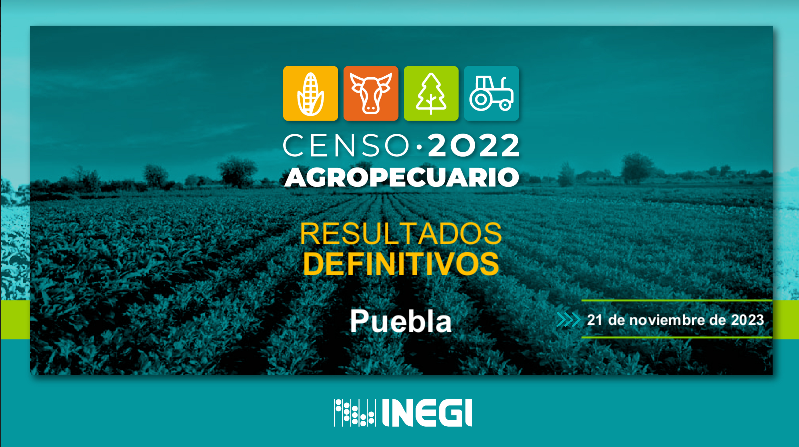 Resultados definitivos del censo agropecuario 2022 en el estado de Puebla
