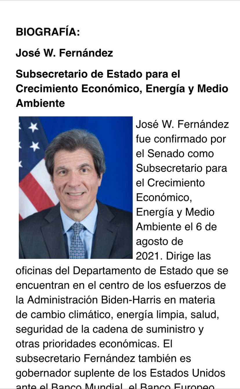 José W. Fernández  señaló que la Alianza es una prioridad para el presidente Biden