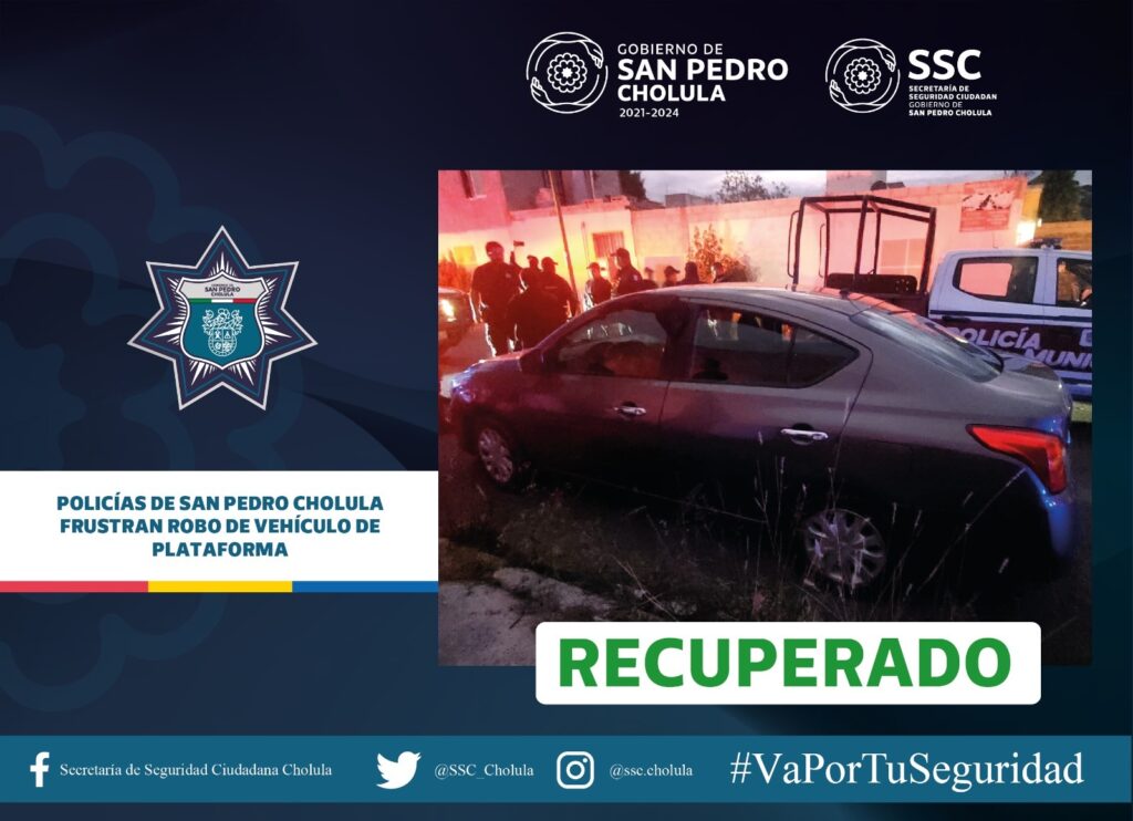 En San Pedro Cholula frustran robo de vehículo