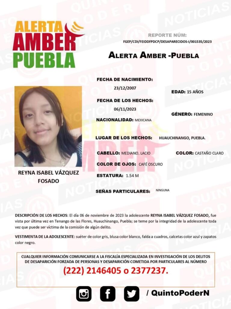 Se pierde joven de 15 años en Huauchinango