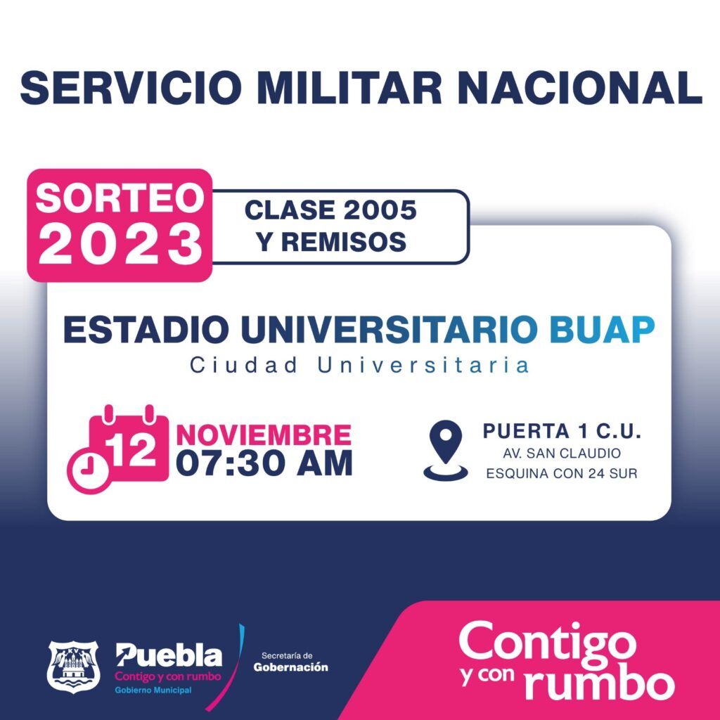Sorteo del Servicio Militar, este domingo en Arena BUAP