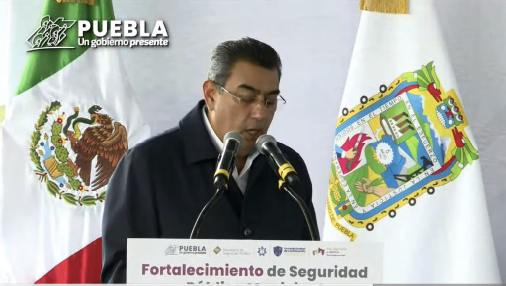 Video desde Puebla: Sergio Salomón pide a presidentes municipales incrementar la fuerza policíaca