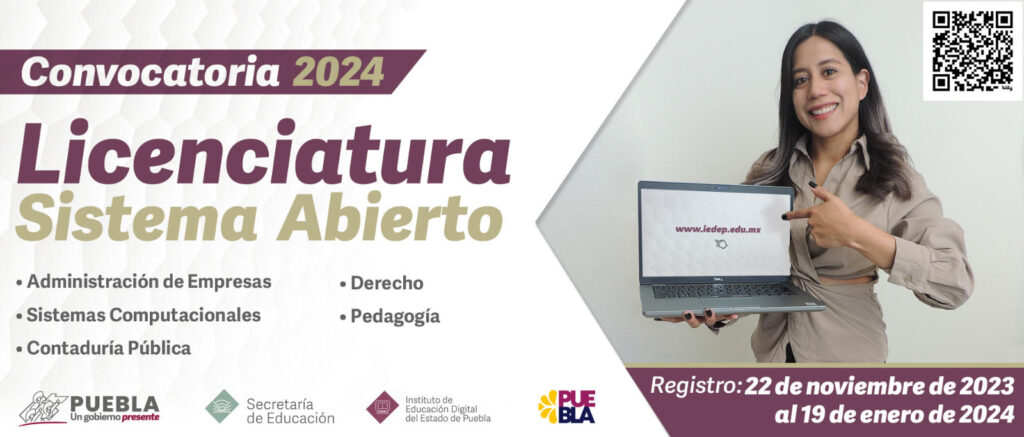 Emite gobierno de Puebla convocatoria para licenciaturas mediante autoaprendizaje