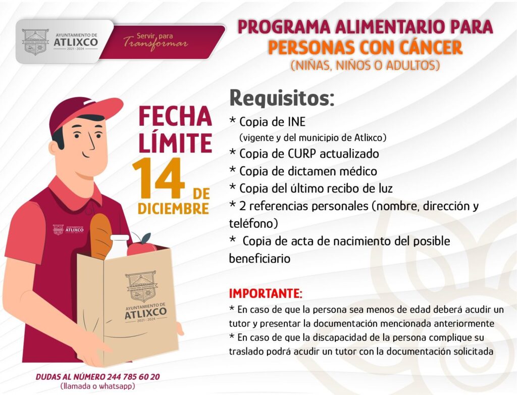 Desde Atlixco: Ariadna Ayala presenta apoylo alimentario a discapacitados o personas con cáncer