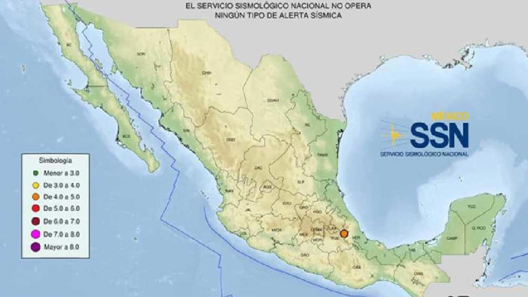 Sismo de magnitud 4.3 se registra en Puebla