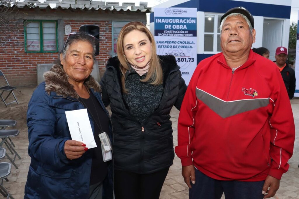 En San Pedro Cholula, benefician a 19 familias con la construcción de un cuarto
