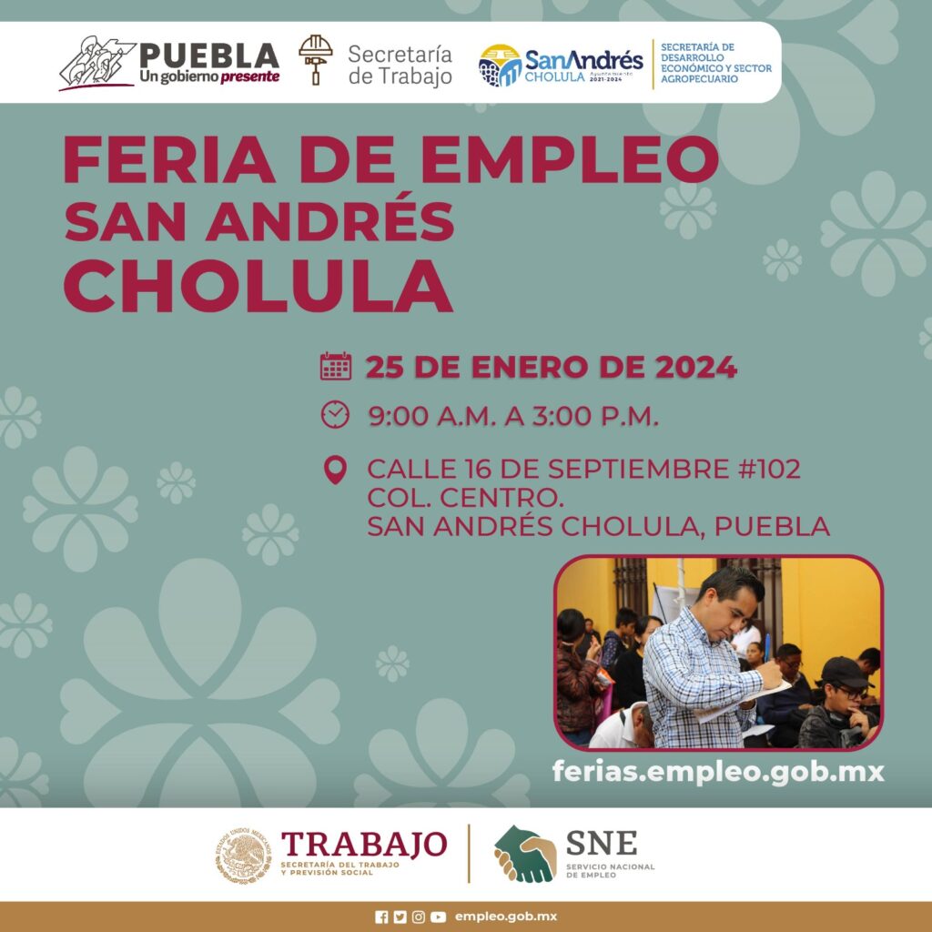 Llevará gobierno estatal oferta laboral a San Andrés Cholula