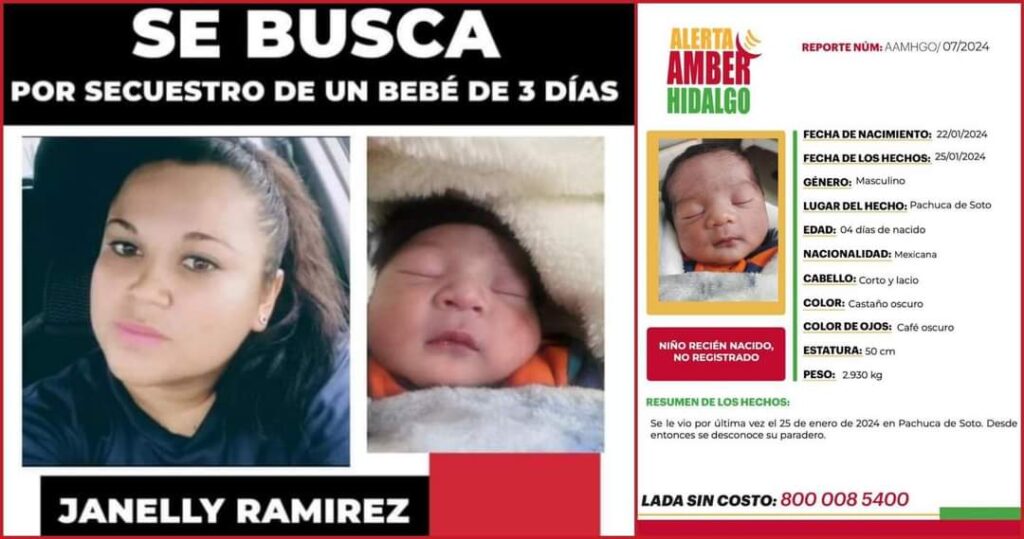 Roban bebé de 3 días de nacido en Pachuca Hidalgo