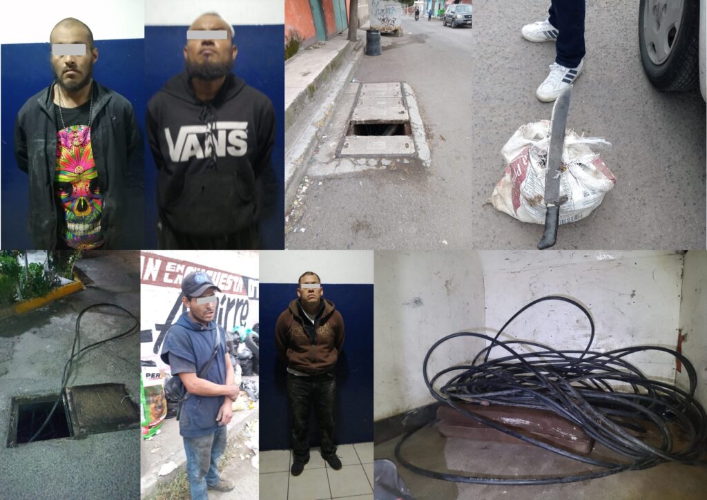 Detienen en diferentes zonas del Estado a cuatro personas por robo de cable telefónico