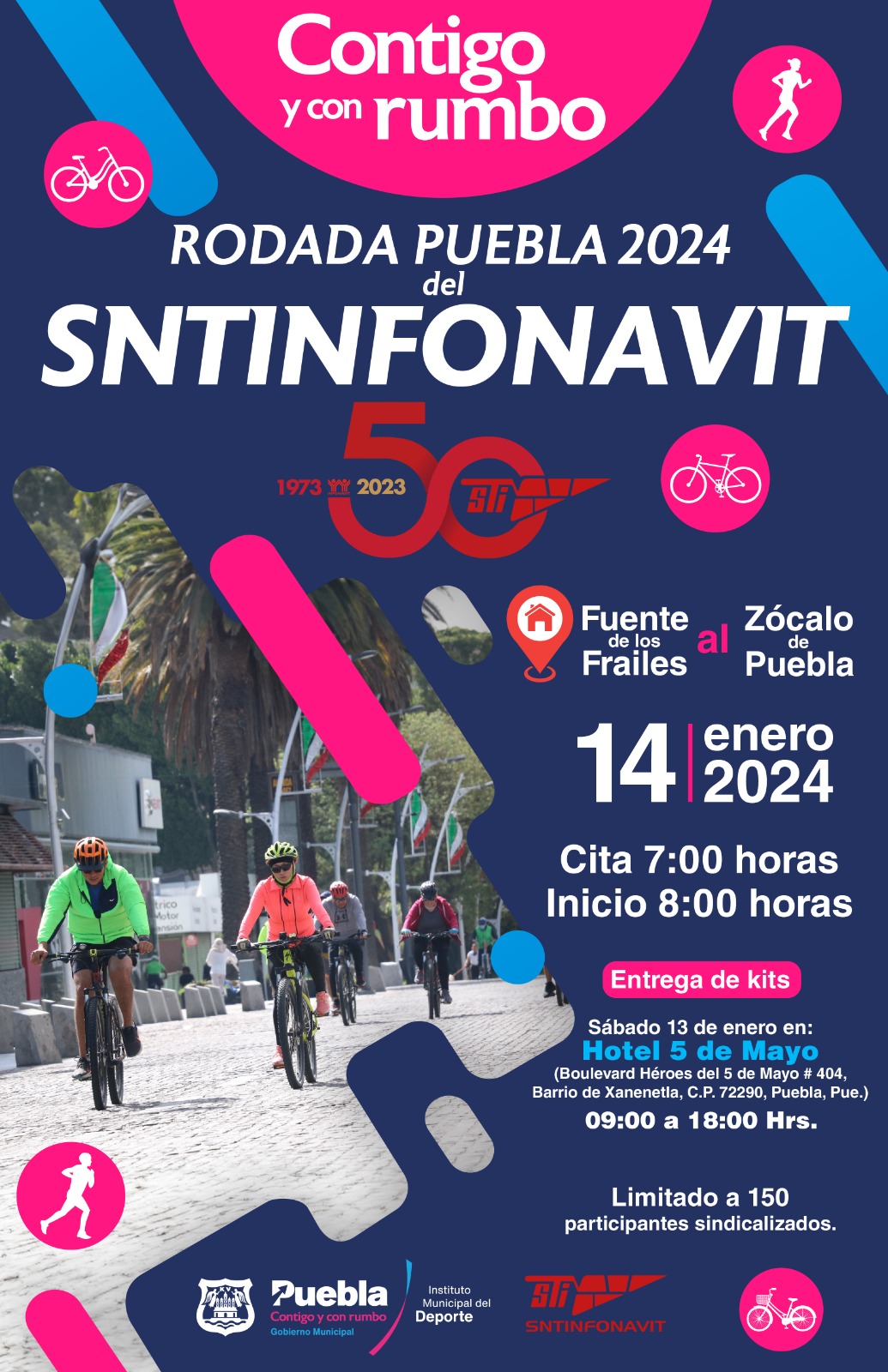 Ayuntamiento de Puebla y SNTINFONAVIT presentan la ‘Rodada 2024’