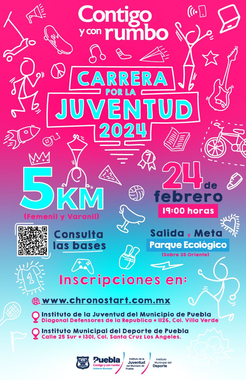 Presenta Ayuntamiento de Puebla Carrera por la Juventud 2024