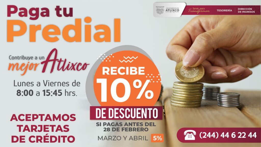Desde Atlixco: ¡Evita fraudes! paga tu predial en los lugares autorizados