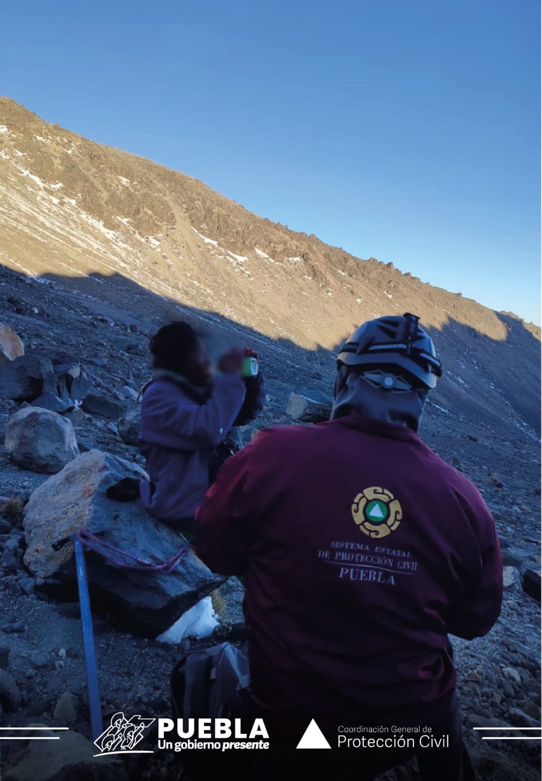 Protección Civil de Puebla informa que se encontró a tres de las personas extraviadas en el Pico de Orizaba