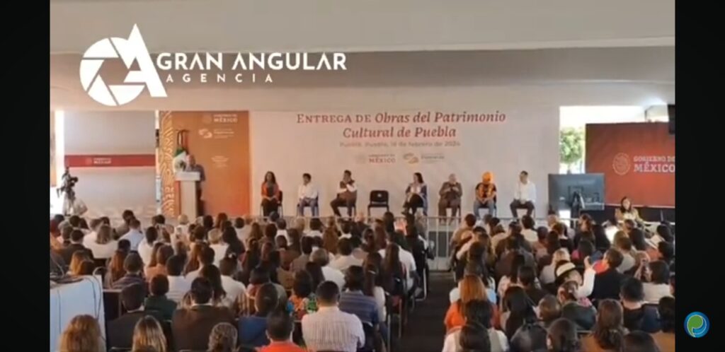 Video desde Puebla: Sergio Salomón y AMLO entregaron restauración del templo de San Antonio