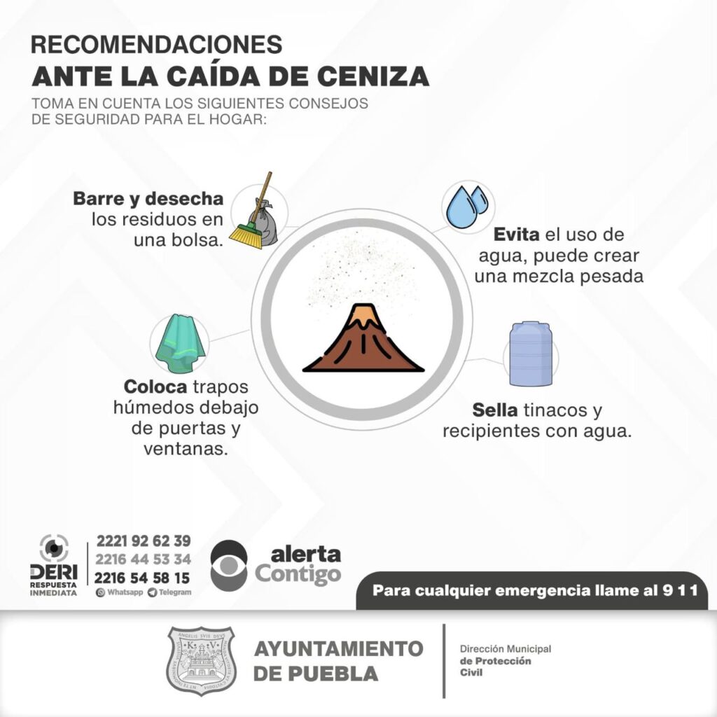 Recomendaciones ante la caída de ceniza volcánica