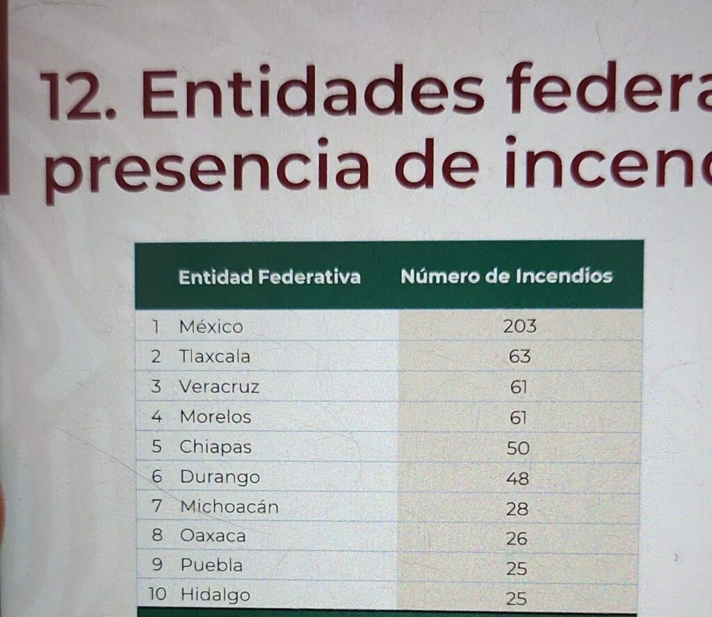 Puebla, 5to estado del país en superficie afectada por incendios forestales