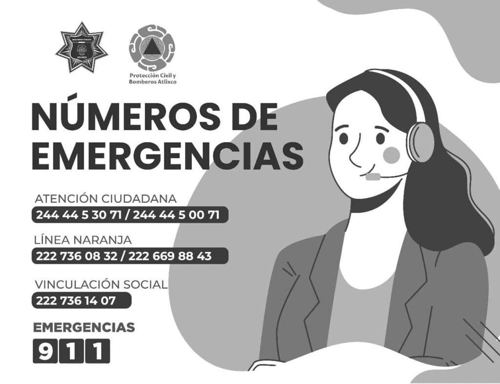¡Atención! Estos son los números que debes conocer ante cualquier emergencia en Atlixco