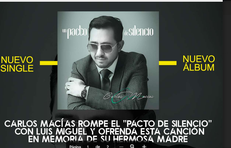 Carlos Macías rompe el “pacto de silencio” con Luis Miguel y ofrenda esta canción en memoria de su hermosa madre