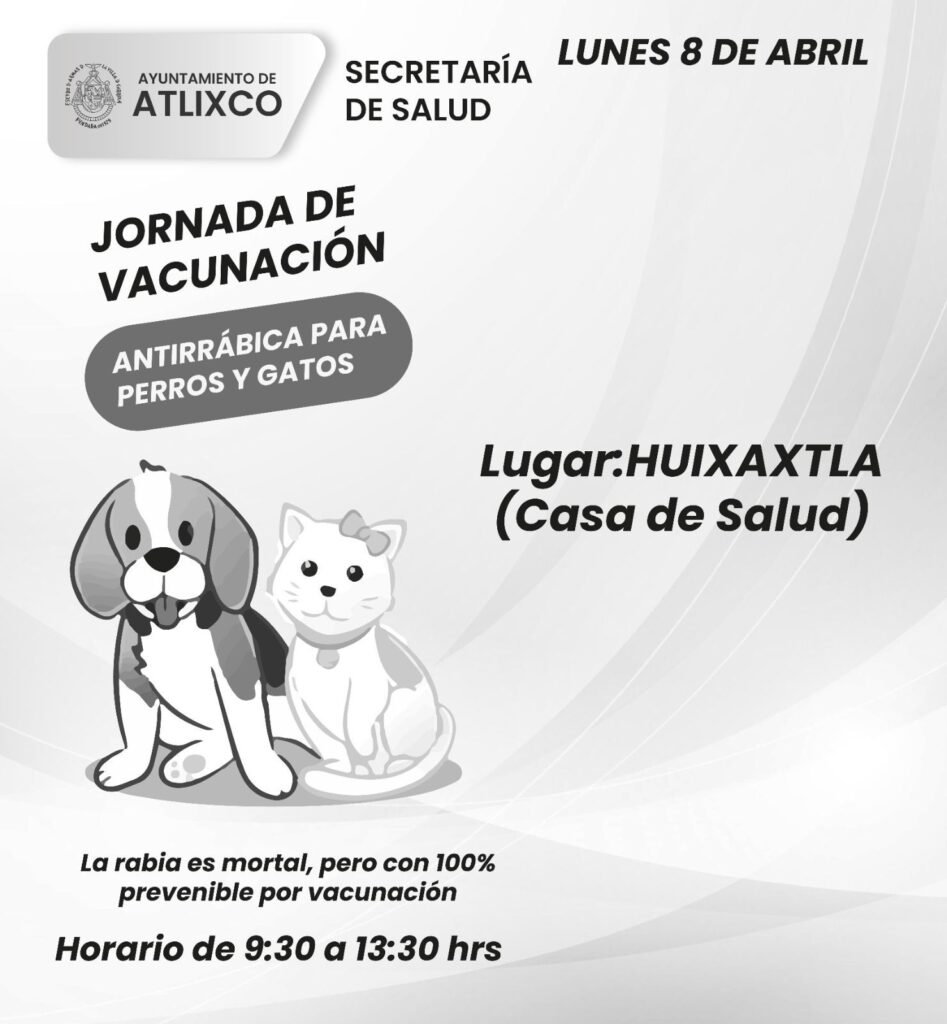 Desde Atlixco: Sigue la jornada de vacunación antirrábica