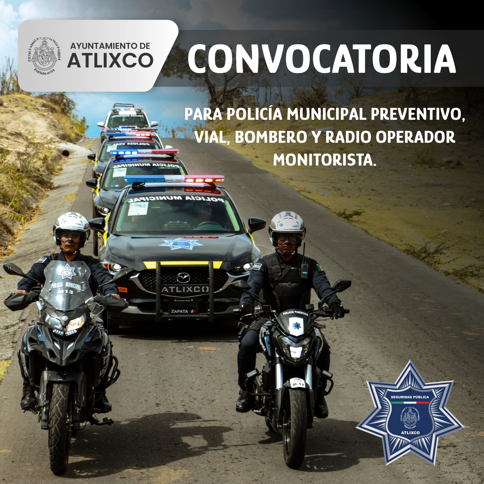 SSP Atlixco mantiene abierta convocatoria para radio operador o policía preventivo