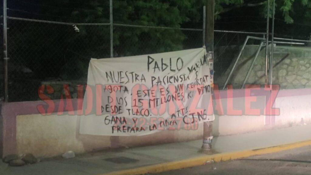 Cuelgan presunta narcomanta contra candidato del PAN en Coxcatlán por deuda de 15 millones al CJNG