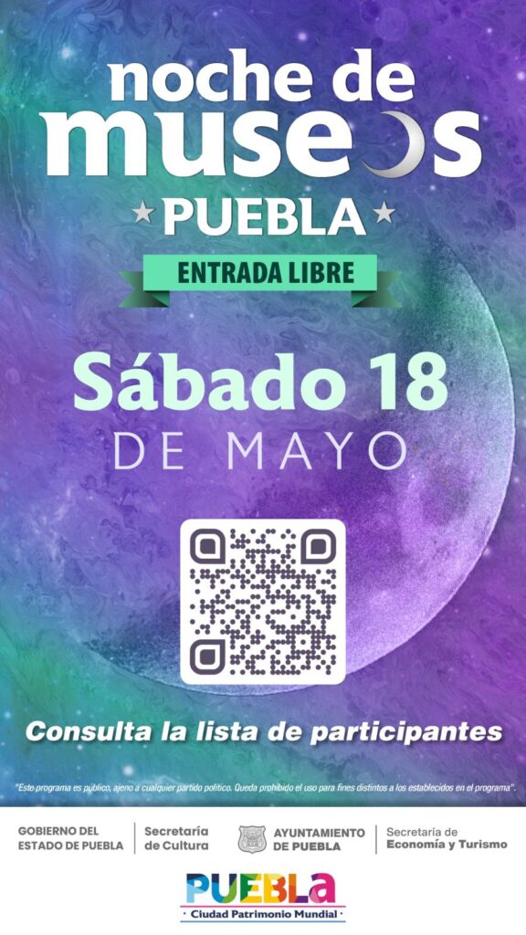 Anuncian Noche de Museos en Puebla